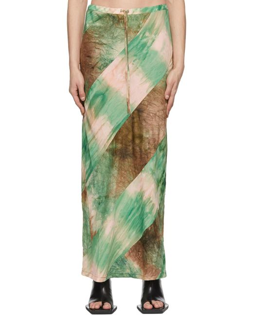green bias skirt