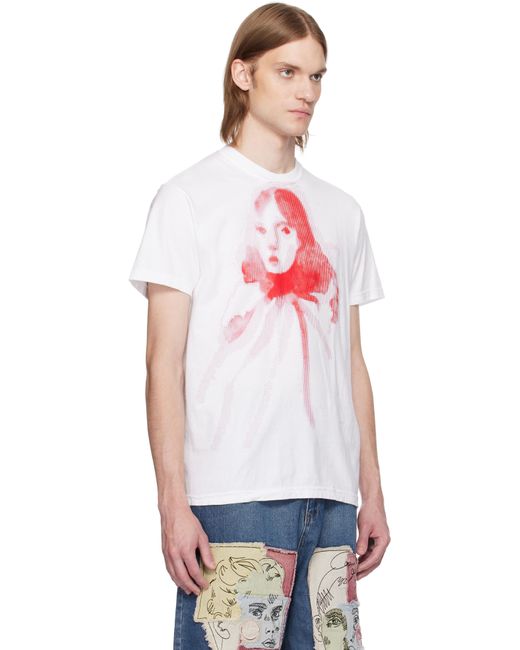 メンズ Kidsuper ホワイト Halftone Girl Face Tシャツ White