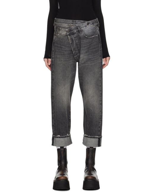 R13 Black Crossover Jeans