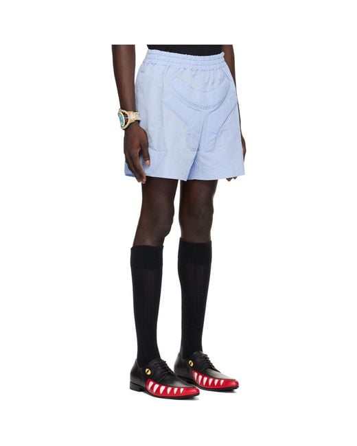 Walter Van Beirendonck Blue Space Shorts for men