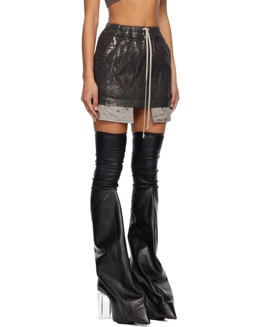 Minijupe Fog Noire Rick Owens en coloris Black