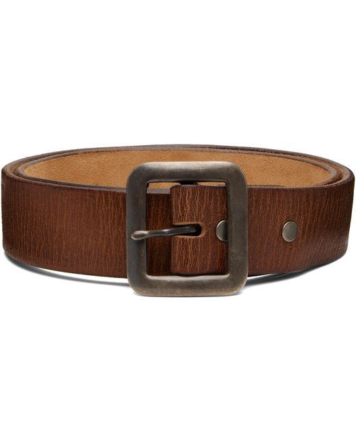 RRL Black Tan Hand-Burnished Leather Belt for men