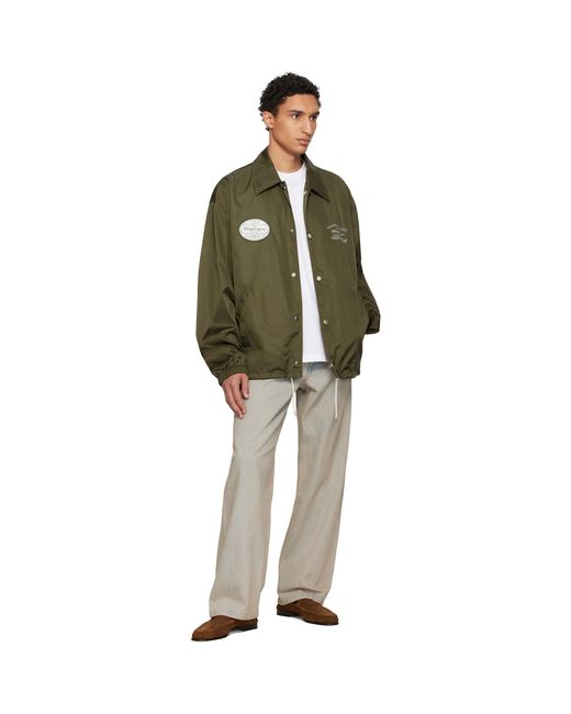 Wooyoungmi Green Khaki Nylon Coach Jacket for men