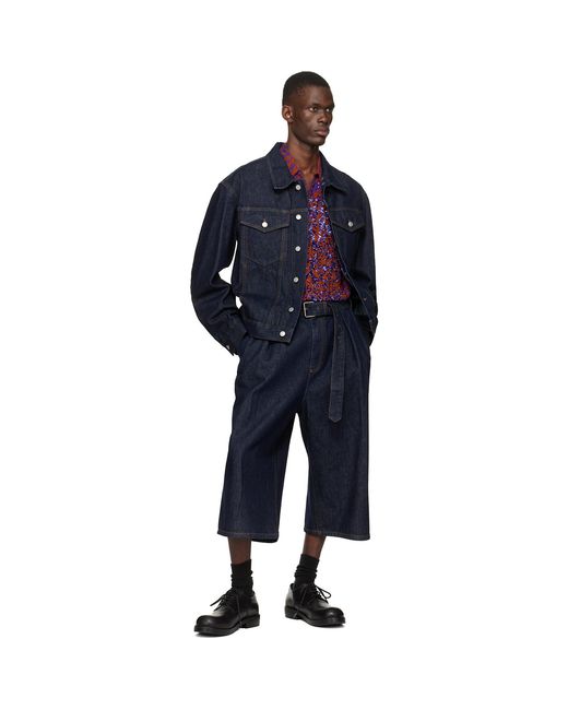 Dries Van Noten Blue Flap Pocket Denim Jacket for men