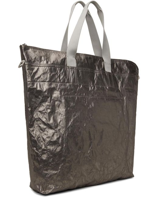 Rick Owens Metallic Gunmetal Shuttle Large Bag for men