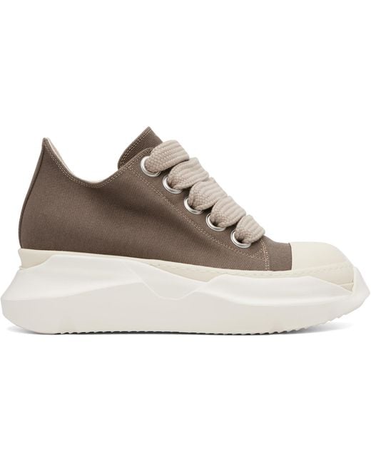 Rick Owens Gray Taupe Tower Jumbolace Abstract Low Sneaks Sneakers for men