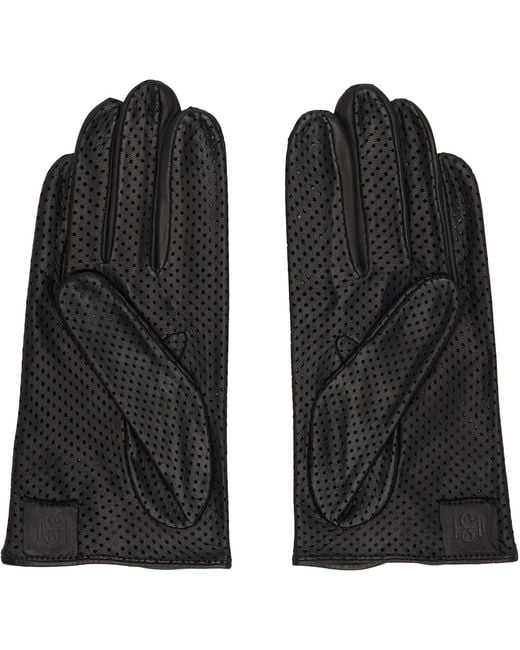 Handsome Stockholm Black Statement Perforated Gloves for men