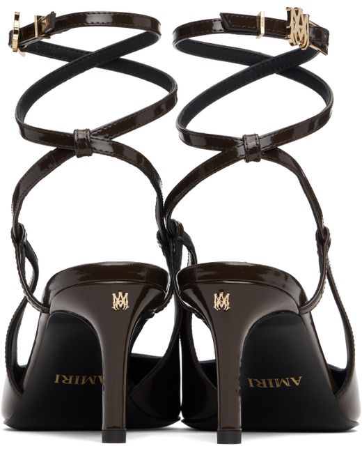 Chaussures À Petit Talon Brunes À Ferrure À Monogramme Amiri en coloris Black
