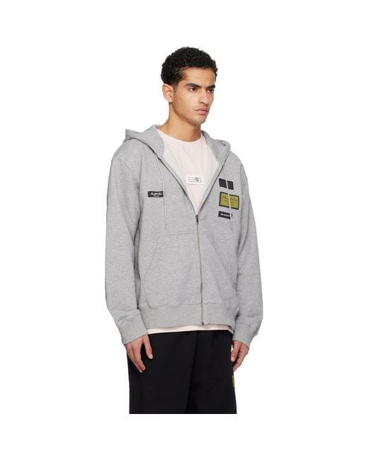 MM6 by Maison Margiela Gray Label Patch Hoodie for men