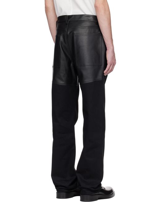 Jil Sander Black Wl Leather Jeans for men