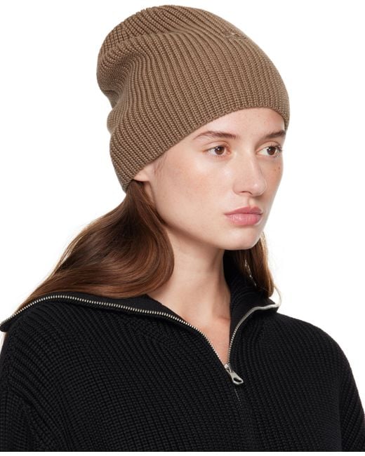 Courreges Black Taupe Ac Light Wool Beanie