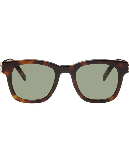 Saint Laurent Black Tortoiseshell Sl M124 Sunglasses for men