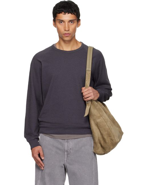 Lemaire Blue Crew Neck Sweatshirt for men