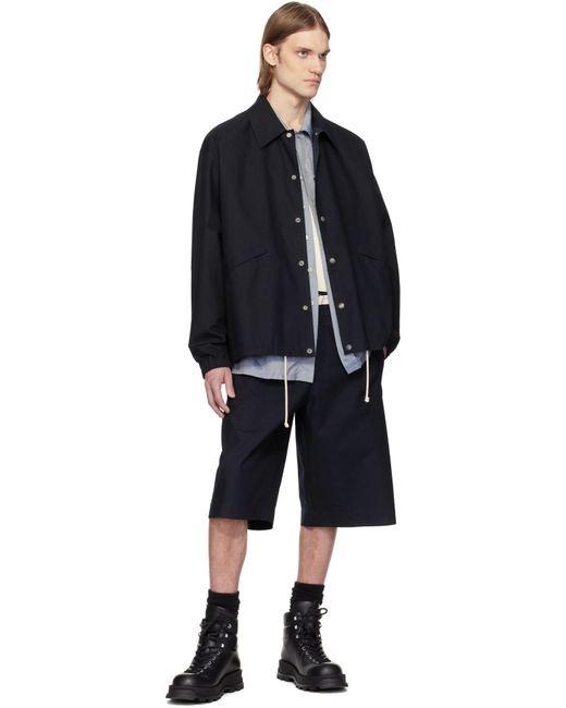 Jil Sander Black Organic Cotton Bermuda Shorts for men