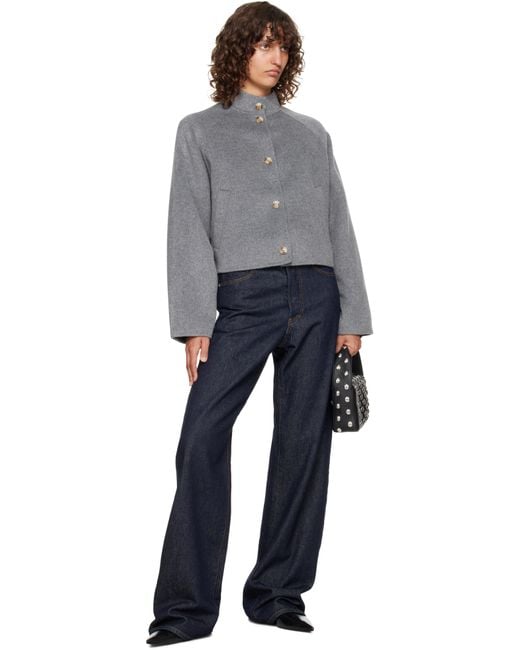 Loulou de Saison Gray Nyma Wool Drap Jacket