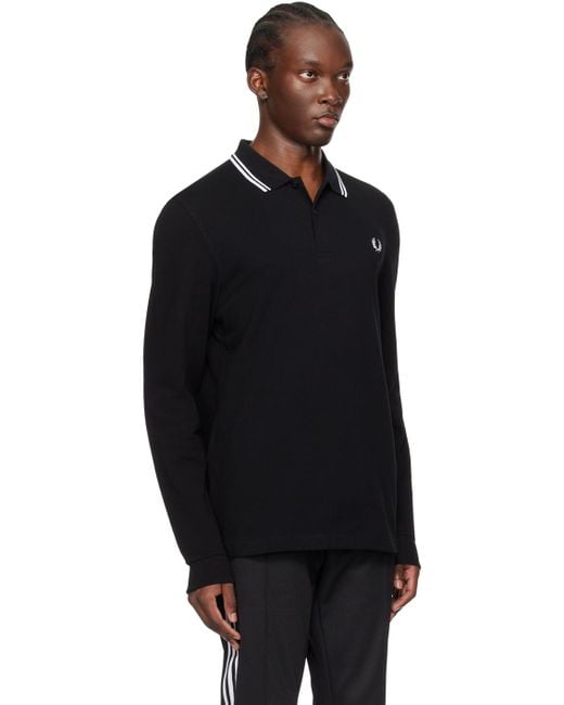 Fred Perry Black Striped Polo for men