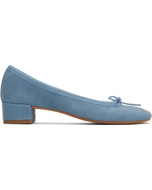 Repetto Blue Camille Rubber Sole Heels