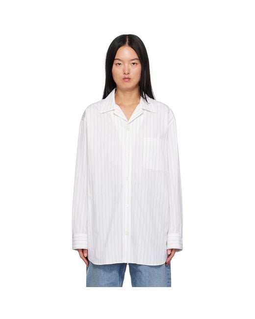 Bottega Veneta White Pinstripe Shirt