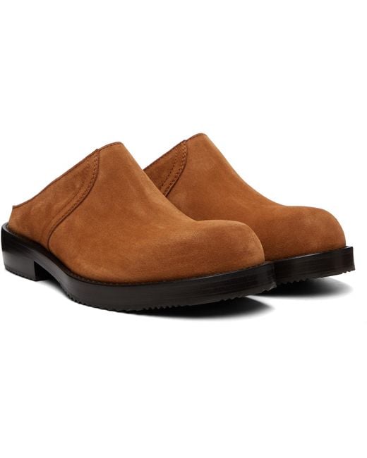 Dries Van Noten Brown Tan Suede Clog Loafers for men