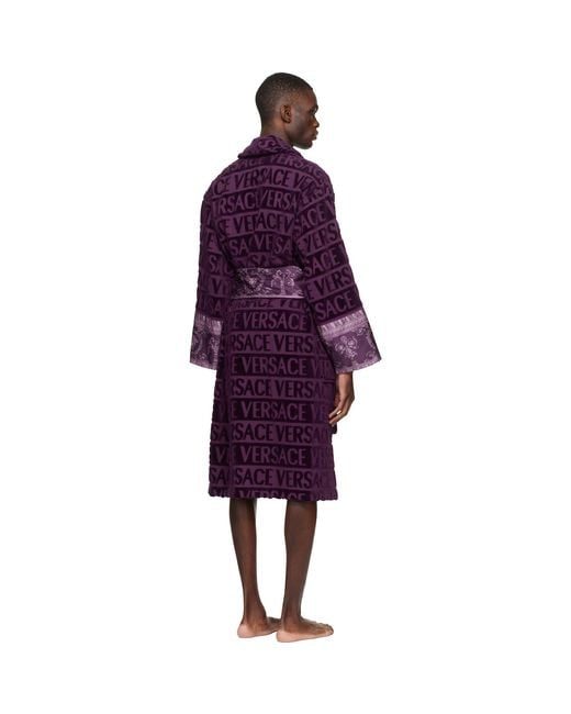 Versace Purple 'I Heart Baroque' Bathrobe for men
