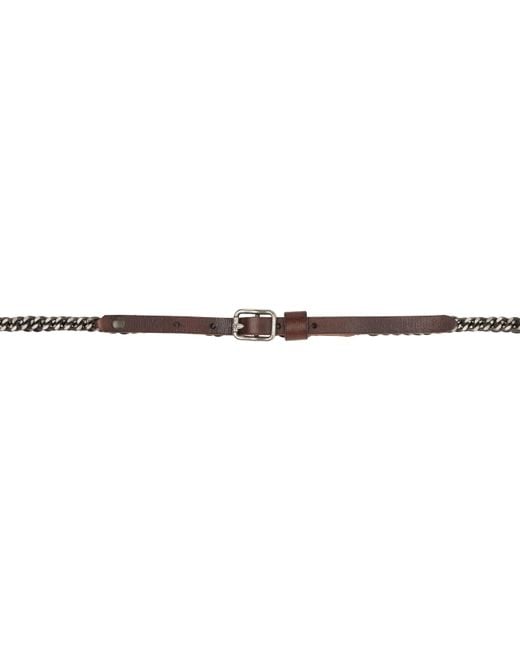 R13 Black Skinny Chain Belt