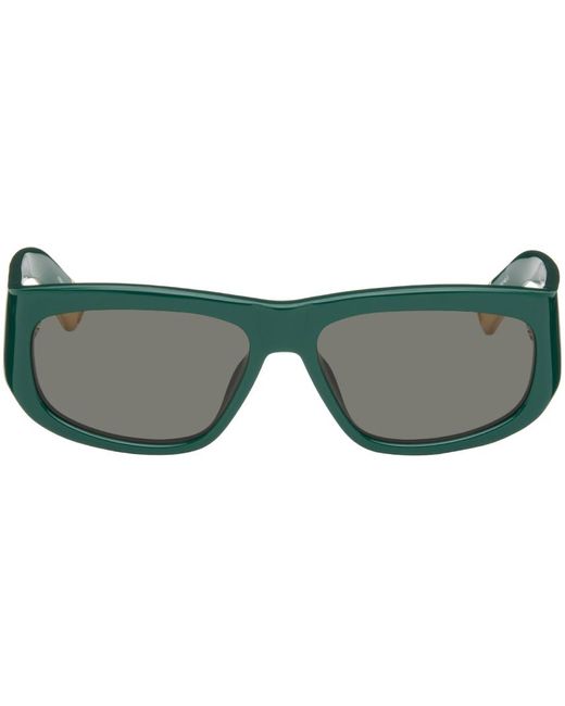 Lunettes de soleil 'les lunettes pilota' vertes Jacquemus en coloris Green