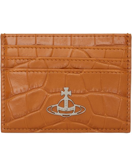 Vivienne Westwood Brown Flat Card Holder for men