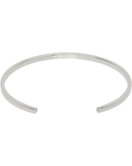 MM6 by Maison Margiela Black Minimal Logo Cuff Bracelet for men