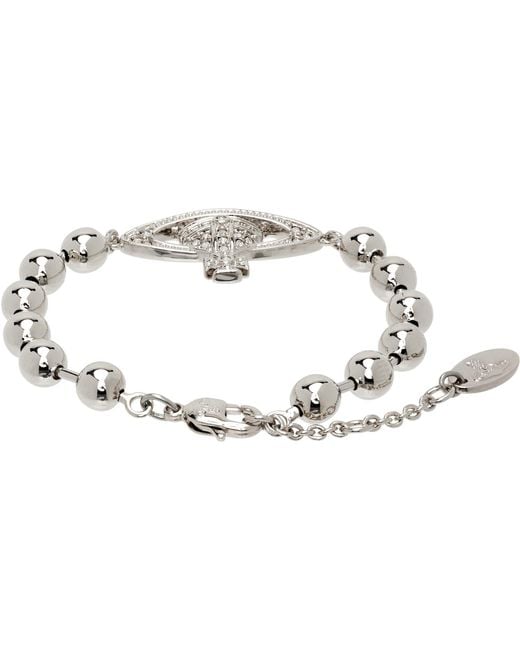 Vivienne Westwood Metallic Thames Mini Bas Relief Bracelet for men