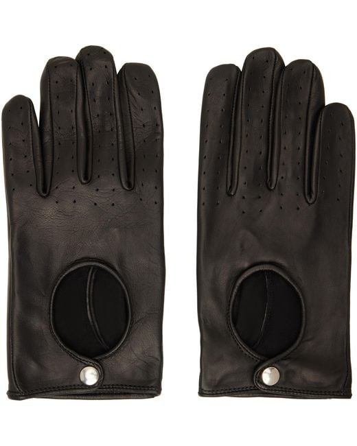 Ernest W. Baker Black Driving Gloves for men
