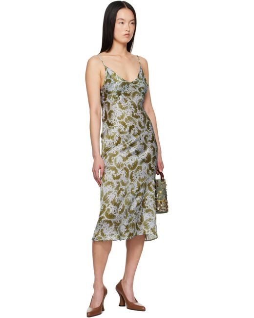 Dries Van Noten Black Silk Slip Midi Dress