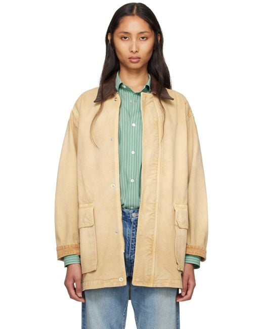 AURALEE Organic Cotton Duck Jacket in Natural | Lyst
