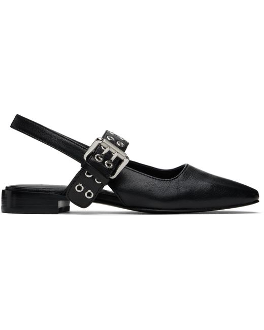 Rag & Bone Black Astra Leather Slingback Slippers
