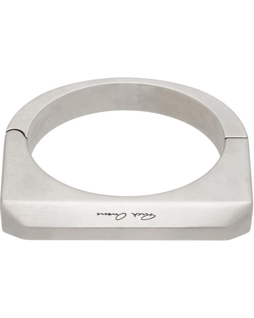 Rick Owens Black Beveled Bangle Bracelet for men