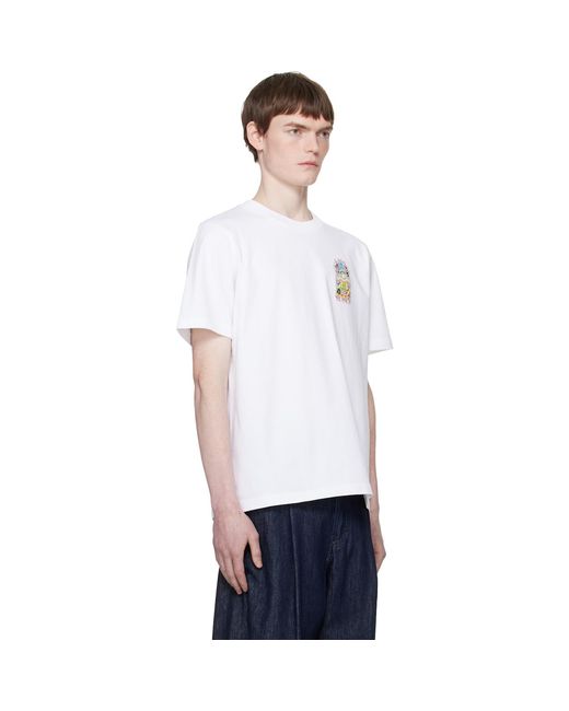 Casablanca White Tennis Landscape Short Sleeve T‑Shirt for men