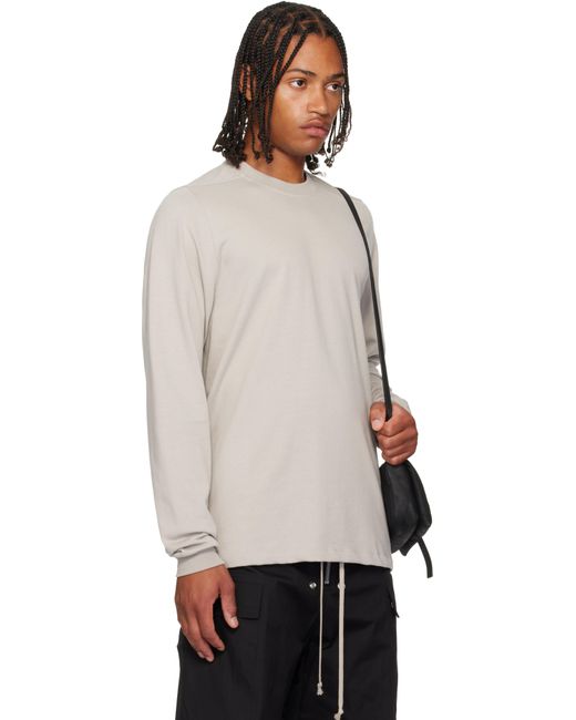 Rick Owens Black Off- Concordians Short Crewneck Ls T-Shirt for men