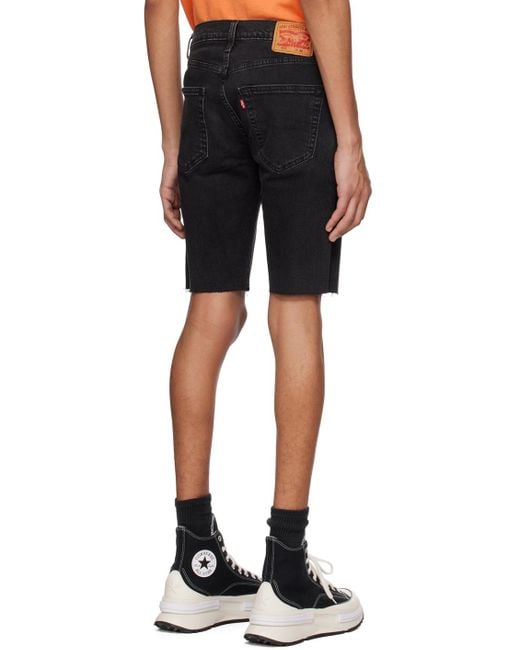 Levi's Black 412 Denim Shorts for men