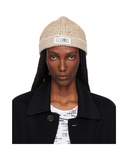 MM6 by Maison Margiela Black Amended Optical Ribs Beanie