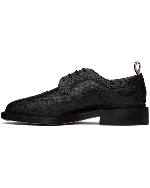 Thom Browne Black Leather Sole Longwing Derbys for men