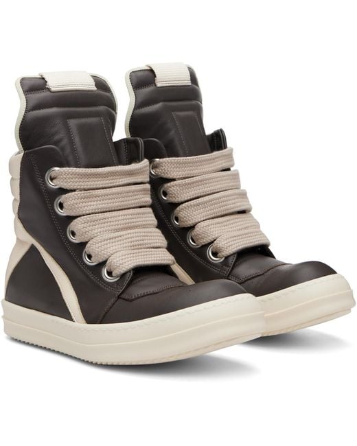 Rick Owens Brown Tower Jumbolaced Geobasket Sneakers for men