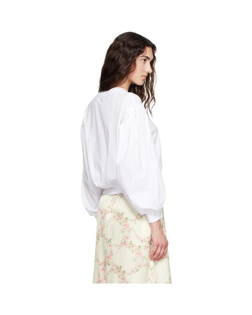 Simone Rocha White Puff Sleeve Balloon Top