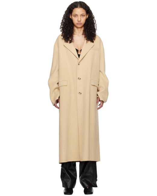 Nanushka Natural Beige Veda Coat