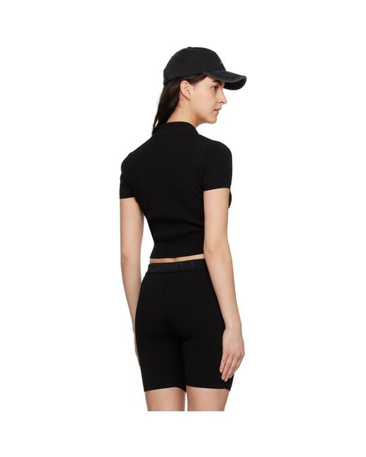 Juun.J Black Open Spread Polo
