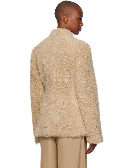 Veste Cinched En Peau Lainée Totême  en coloris Natural