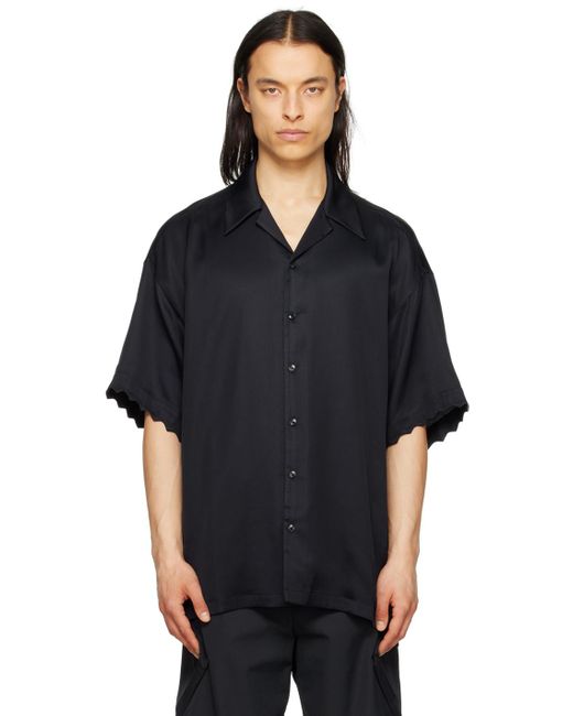 Cornerstone Black Scalloped Shirt for men