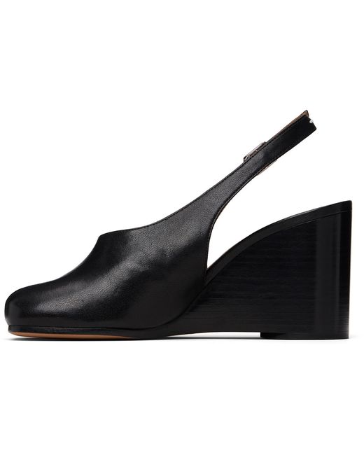 Maison Margiela Black Tabi Wedge Slingback Heels
