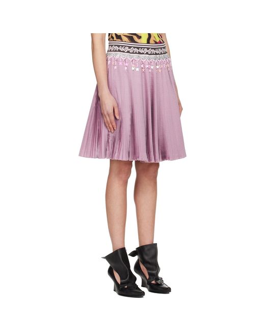 Chopova Lowena Red Stacey Knitted Pleated Midi Skirt