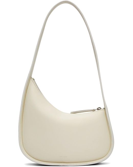 The Row Leather Off- Half Moon Shoulder Bag in Ivory (White) | Lyst