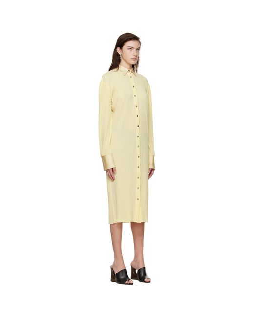 Robe midi jaune en polyester Atlein en coloris Black