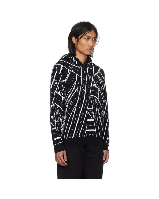 RTA Black Drawstring Hoodie for men